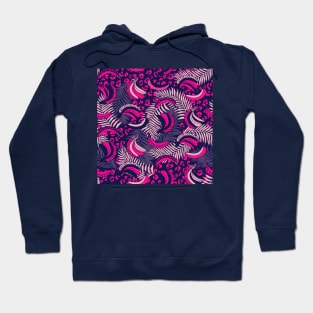 Pink and Navy Palms and Bananas Hoodie